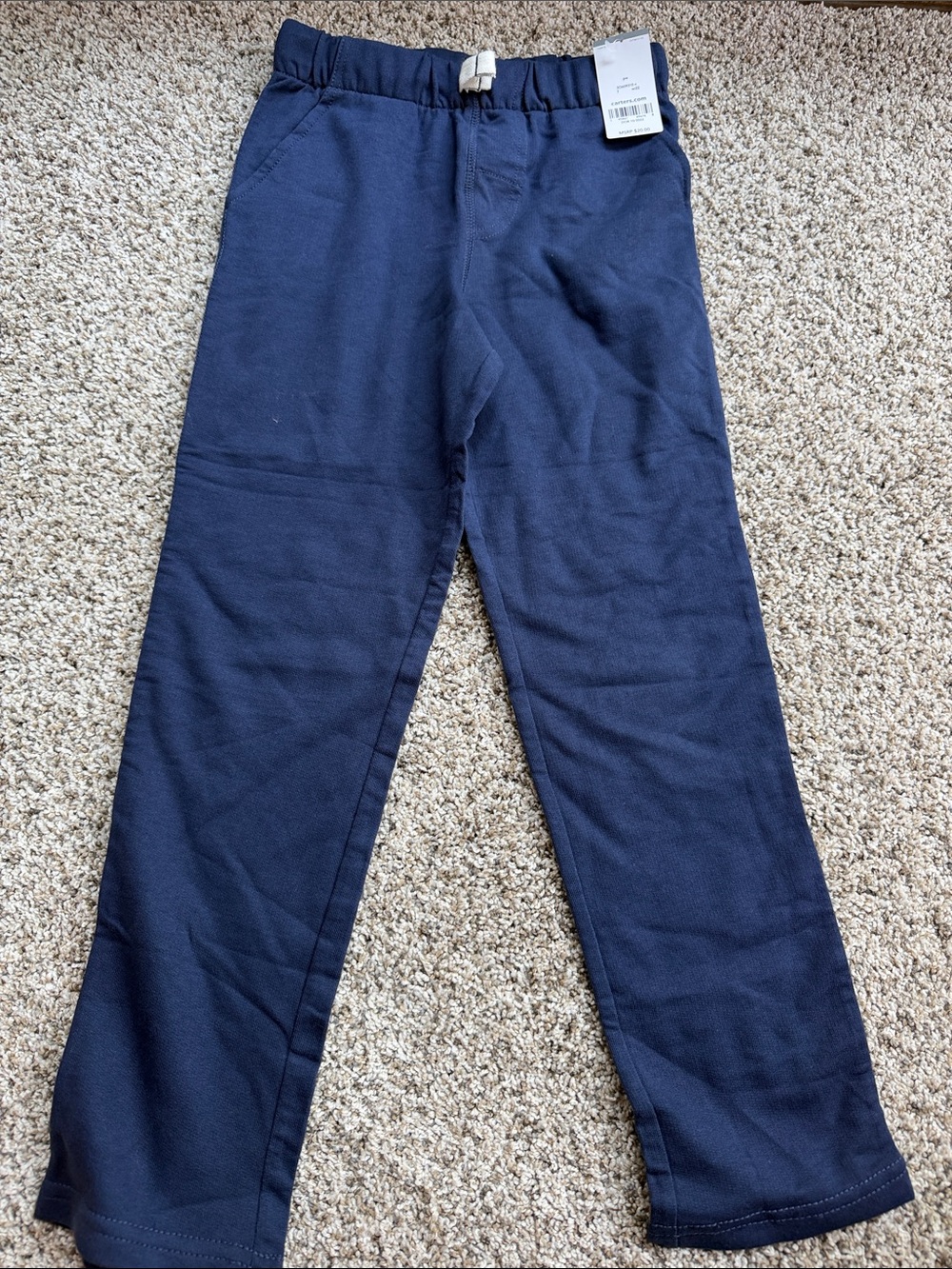 NWT Carter's boys Navy Elastic Waist Casual sweatpants size 7